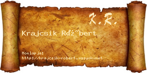 Krajcsik Róbert névjegykártya